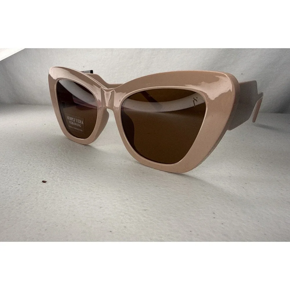 Stylish SimplyVera Vera Wang Pink Cat Eyes Chunky Frame Sunglasses